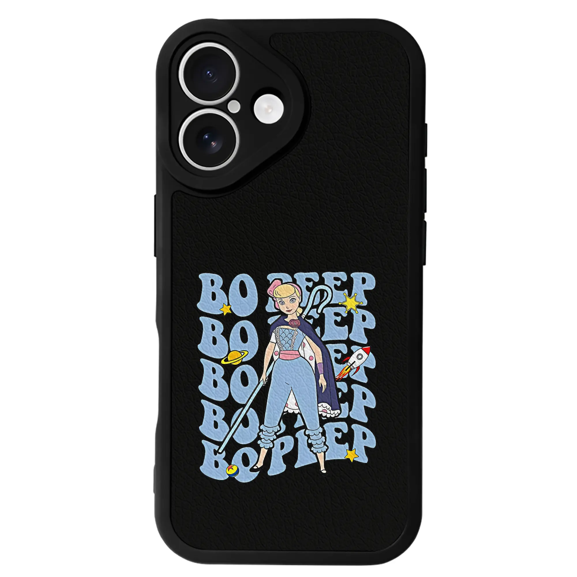 トイ・ストーリー グッズ ボー・ピープ - IPhone 16シリーズ対応 ・ シリコンスマホケース ・ レザー調 ・ 高精度フィット ・ 耐衝撃 ・ ワイヤレス充電対応 ・ 精密カット